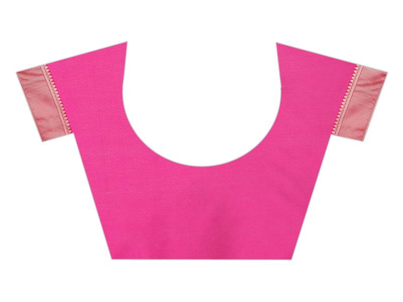 green woven art silk saree with blouse