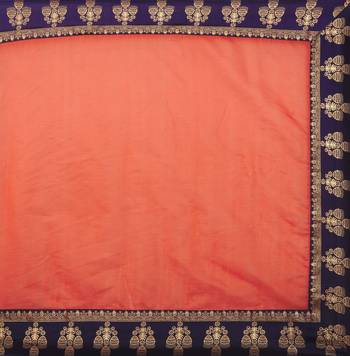 orange embroidered chanderi saree with blouse 4