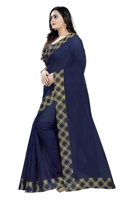 blue embroidered chanderi saree with blouse 2