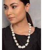 White Gold Tone With Natural Stones Necklace