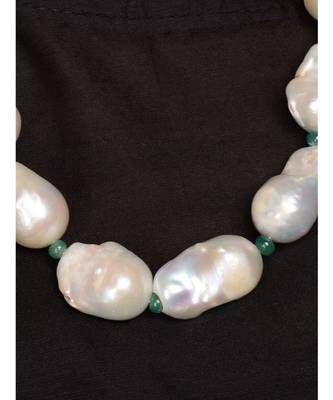 White Gold Tone With Natural Stones Necklace 2