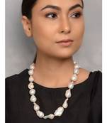 White Gold Tone With Natural Stones Necklace