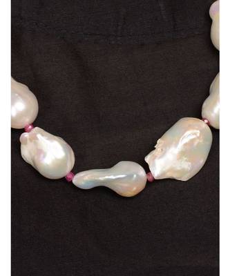White Gold Tone With Natural Stones Necklace 2