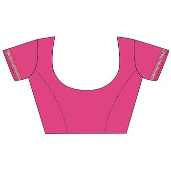 pink plain georgette saree with blouse 4