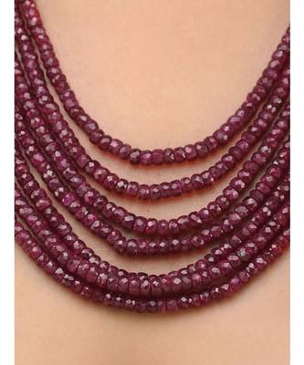 Red Gold Tone Handcrafted Multilayered Necklace 2