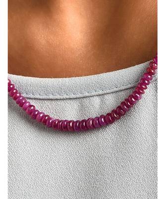 Red Gold Tone Multilayered Beaded Necklace 2