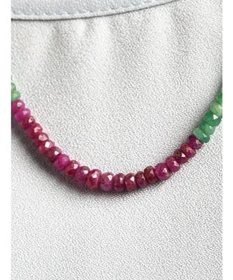 Red And Green Gold Tone Beaded Necklace 2
