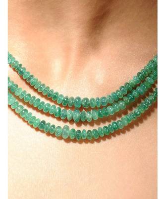 Green Gold Tone Handcrafted Necklace 2