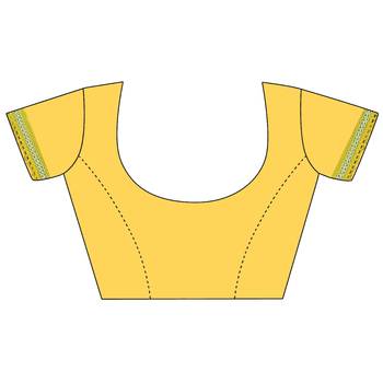 yellow plain georgette saree with blouse 4