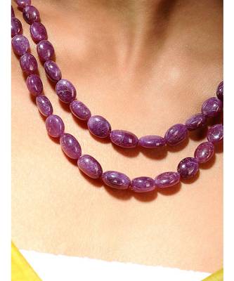 Red Natural Stones Gold Tone Necklace 2