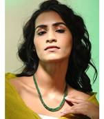 Green Gold Tone Handcrafted Necklace