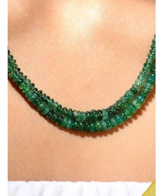 Green Gold Tone Handcrafted Necklace 2