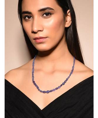 Blue Natural Stones Gold Tone Necklace 1
