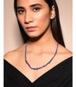 Blue Natural Stones Gold Tone Necklace