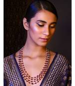 White And Red Gold Tone Pearl Necklace