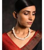 White Gold Tone Pearl Multistrand Necklace