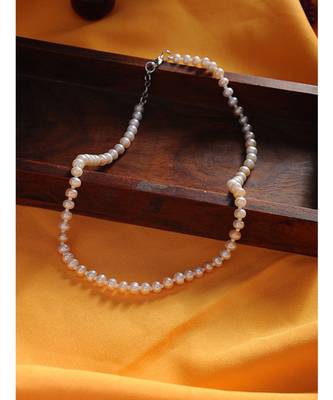 White Gold Tone Pearl Necklace 2