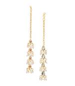 White Gold Tone Kundan Inspired Earrings
