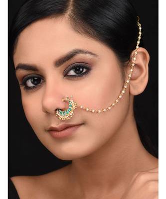 Green Kundan And Pearl Earring 1