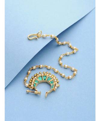 Green Kundan And Pearl Earring 3