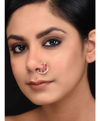 Ruby Red Kundan Nosepin 1