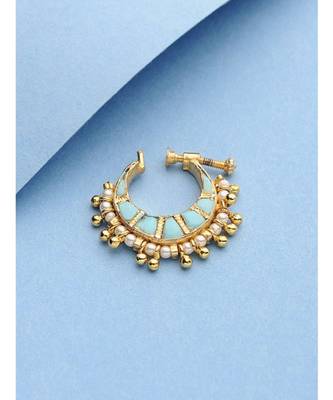 Turquoise Kundan Nosepin 2