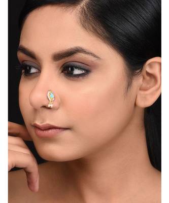 Turquoise Kundan Delicate Nosepin 1