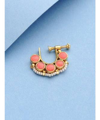 Peach Kundan Delicate Nosepin 2