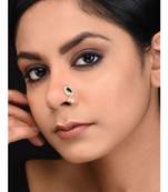 Green Kundan Delicate Nosepin