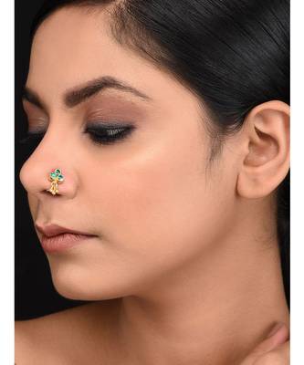 Green Kundan Nosepin 1