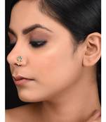 Green Kundan Nosepin