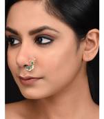 Green Kundan Nosepin