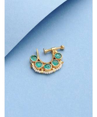 Green Kundan Nosepin 2