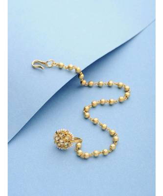Gold Plated Kundan Inspired Pearl Nosepin 2