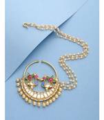 Multicolor  Kundan Inspred Pearl Nosepin