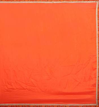 orange plain tussar silk saree with blouse 3