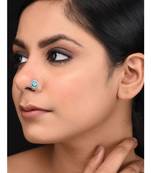 Turquoise Kundal Inspied Pearl Nosepin