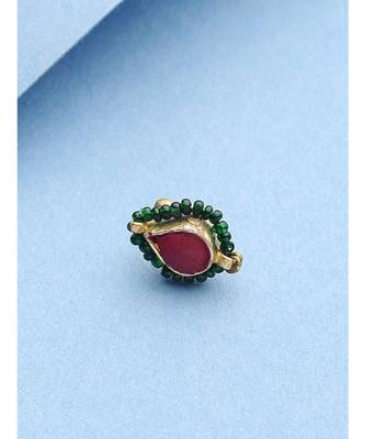 Ruby Red And Green Delicate Nosepin 2