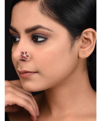 Ruby Red Floral Nosepin 1