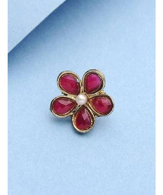 Ruby Red Floral Nosepin 2