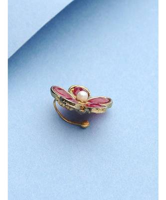 Ruby Red Floral Nosepin 3