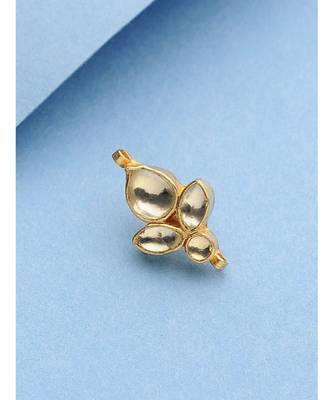 Gold Tone Floral Kundan Nosepin 2