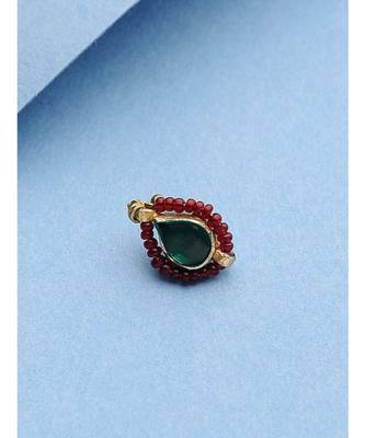 Green And Red Kundan Nosepin 2