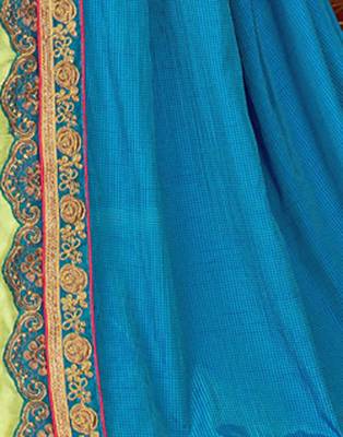   multicolor embroidered art silk saree with blouse 3