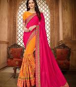   multicolor embroidered art silk saree with blouse