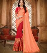   multicolor embroidered art silk saree with blouse