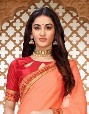   multicolor embroidered art silk saree with blouse 4