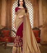   multicolor embroidered art silk saree with blouse