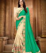   multicolor embroidered art silk saree with blouse