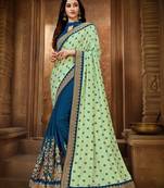   multicolor embroidered art silk saree with blouse